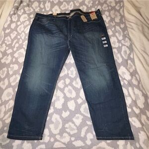 Levi's Men's Straight Jeans in Dark Blue Wash 52x30